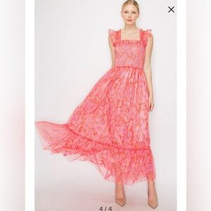MELLODAY TULLE PINK AND ORANGE DRESS